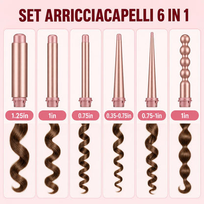 CurlMaster Set Arricciacapelli Professionale 6 in 1